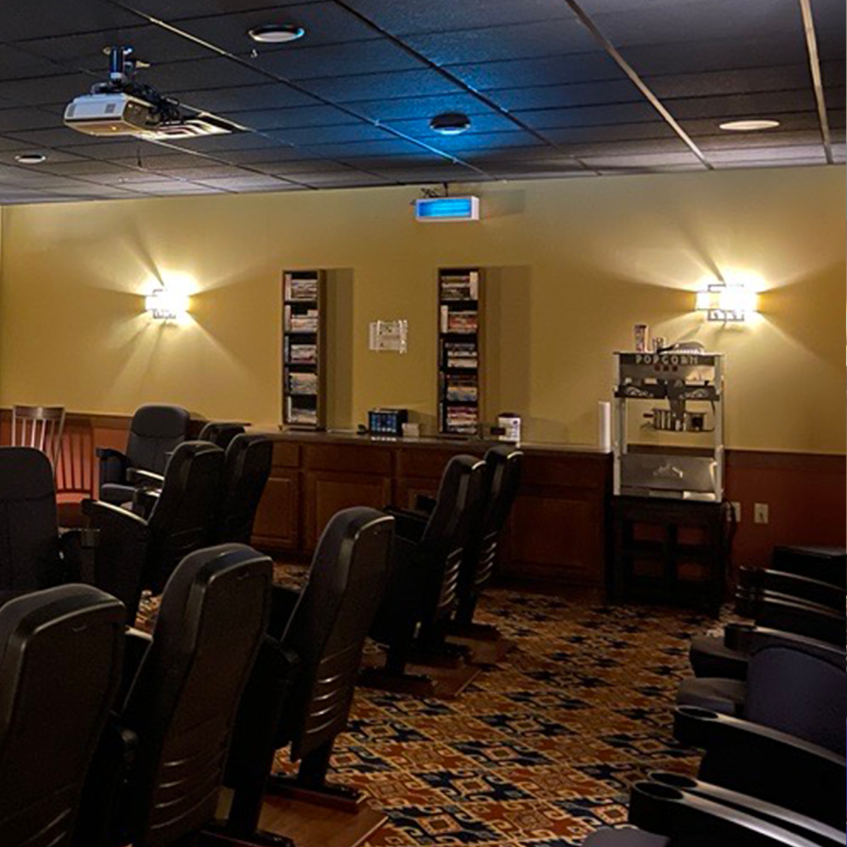 UV-C wall unit in the theater room at Cardigan Ridge
